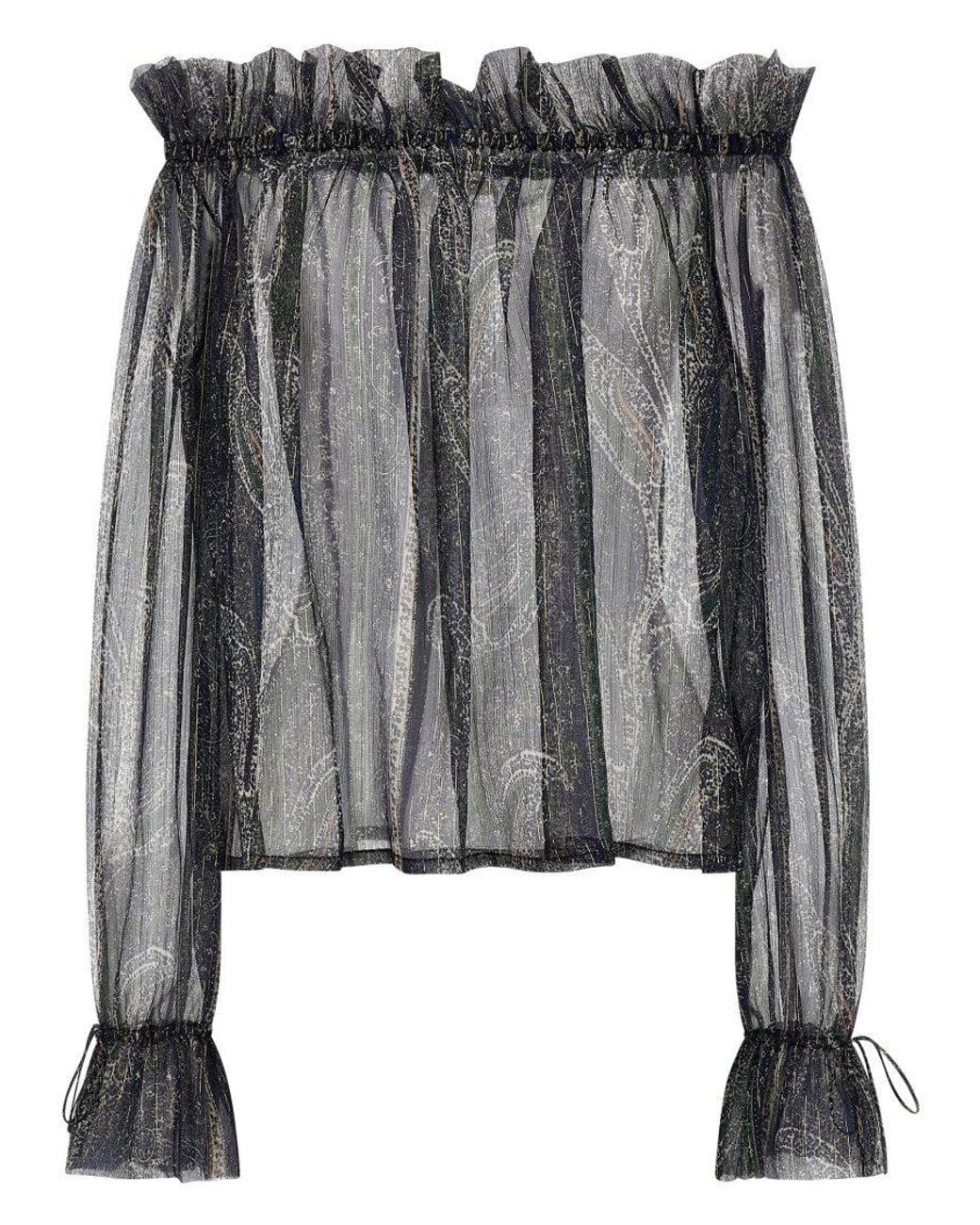 Saint Laurent Black Lurex Blouse