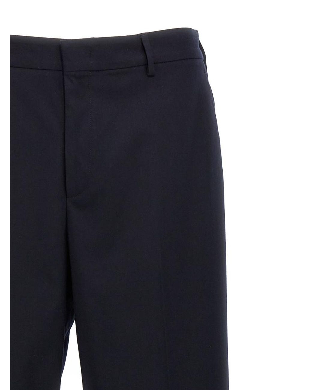 Cellar Door Blue Cotton Blend Straight Leg Pants for men