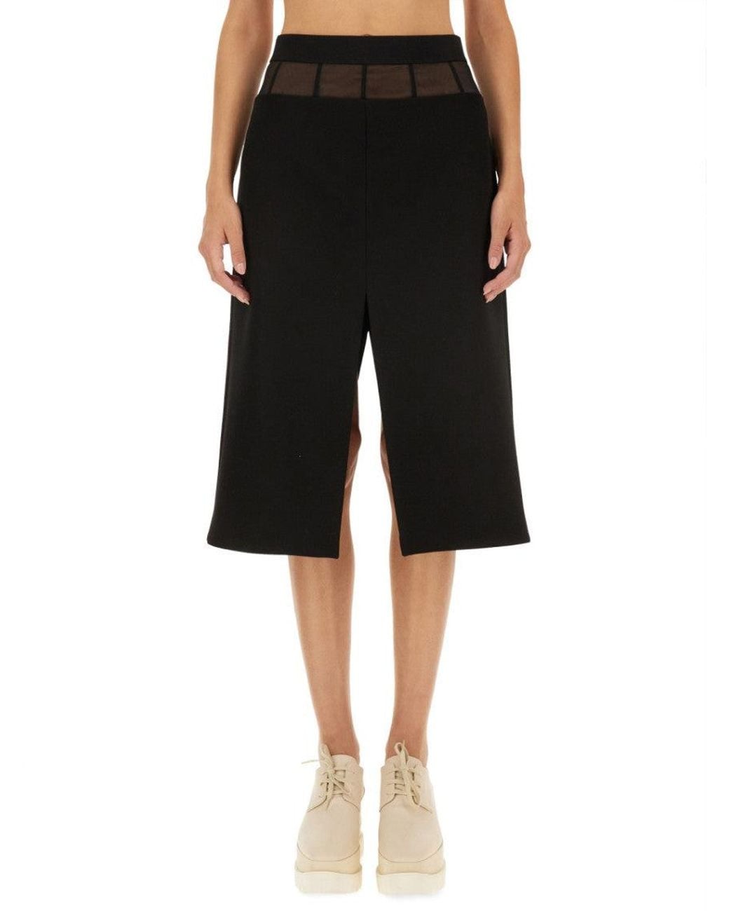 Stella McCartney Black Solid Midi Skirt