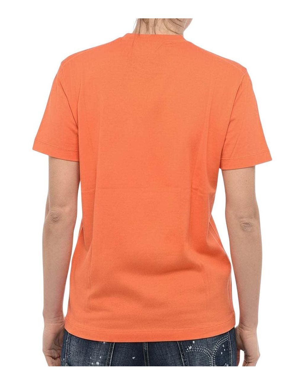 DSquared² Orange Graphic Crew Neck T-Shirt