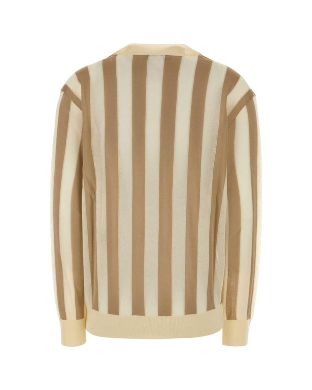 Fendi Natural V Neck Sweater
