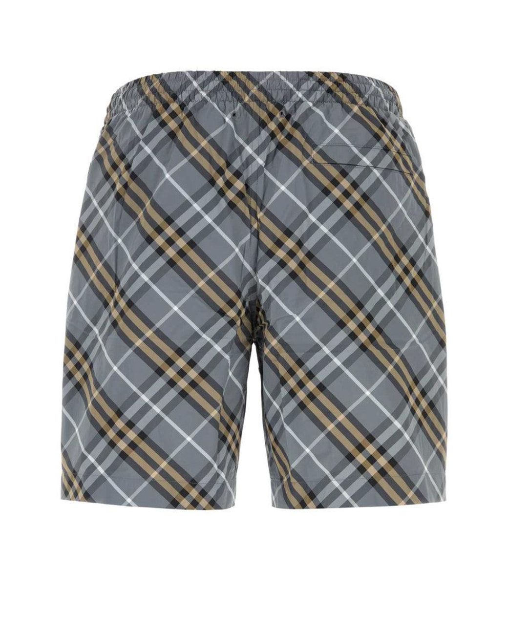 Burberry Gray Check Swim Shorts for men
