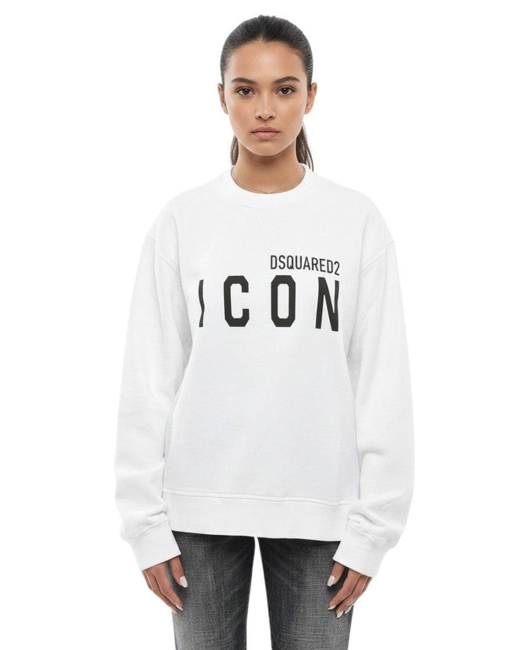 DSquared² White Logo Crew Neck Sweatshirt