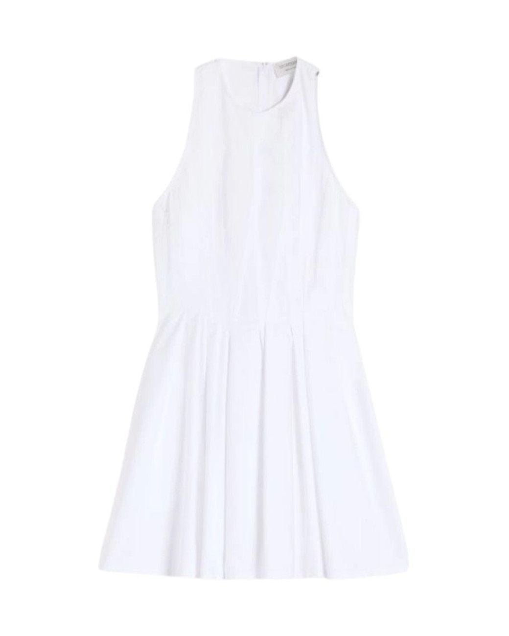 Sportmax White Round Neck Mini Dress