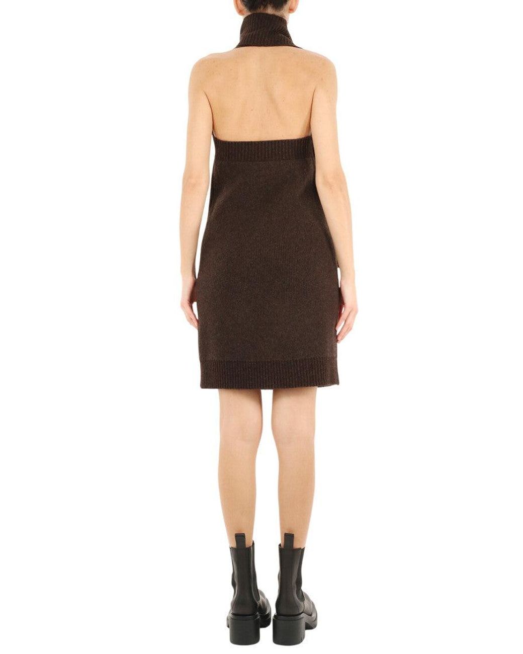 Bottega Veneta Black Dark Turtle Neck Dress