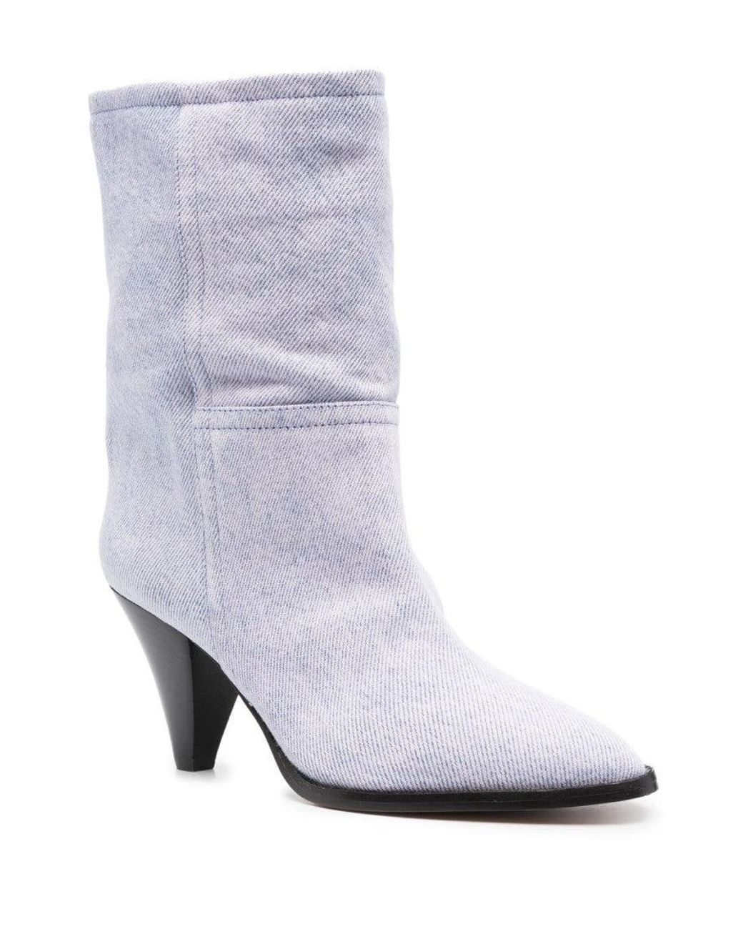 Isabel Marant White Light Rouxa Leather Boots