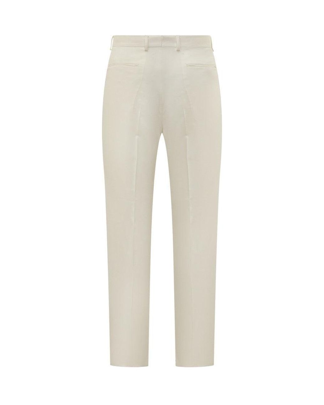 Zegna Natural Tailored Flat Front Pants for men