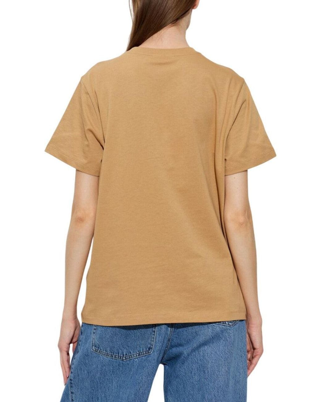 Ganni Natural Graphic Crew Neck T-Shirt