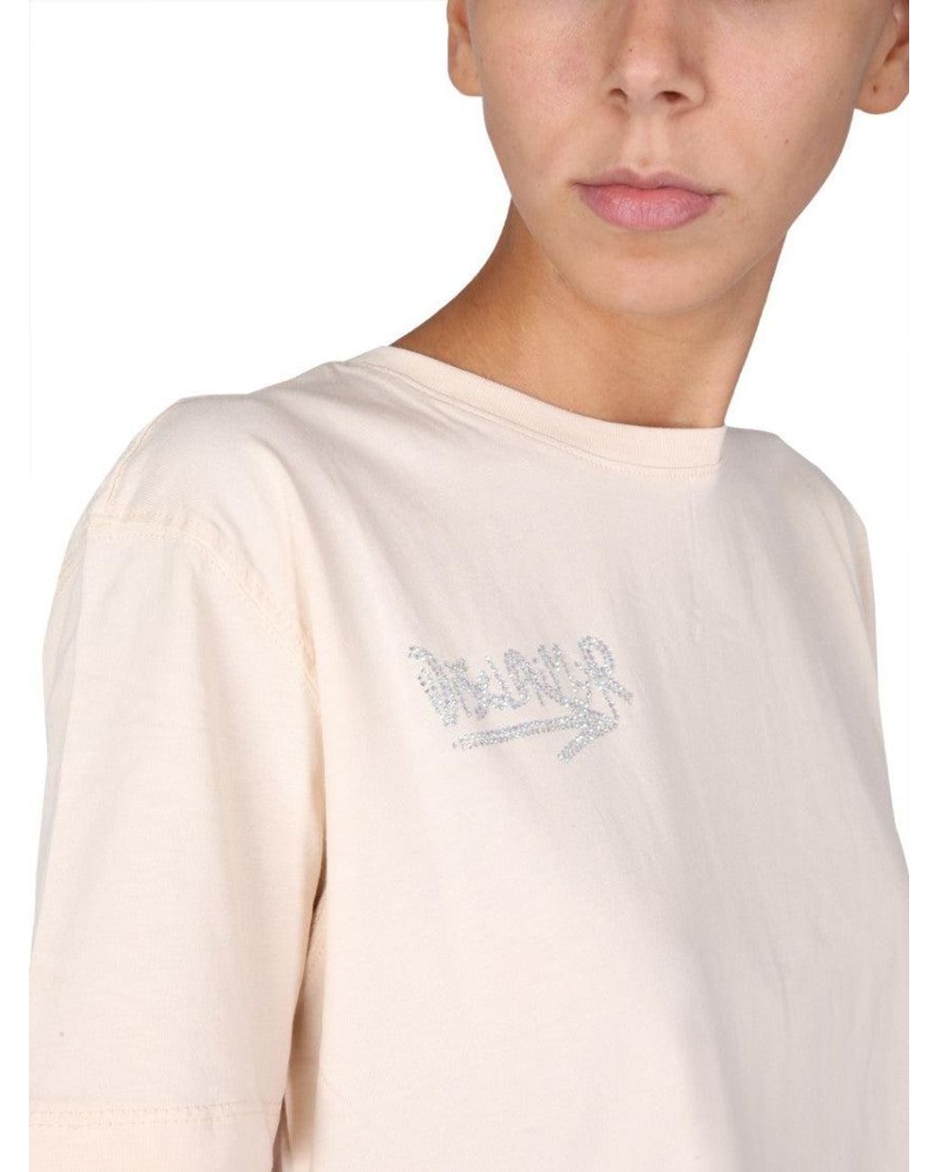 ROTATE BIRGER CHRISTENSEN White Logo Crew Neck T-Shirt