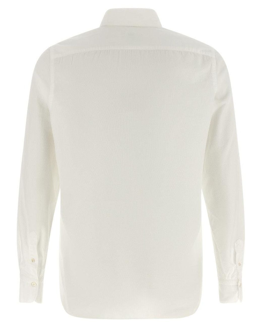 Finamore 1925 White Off Regular Corduroy Shirt for men