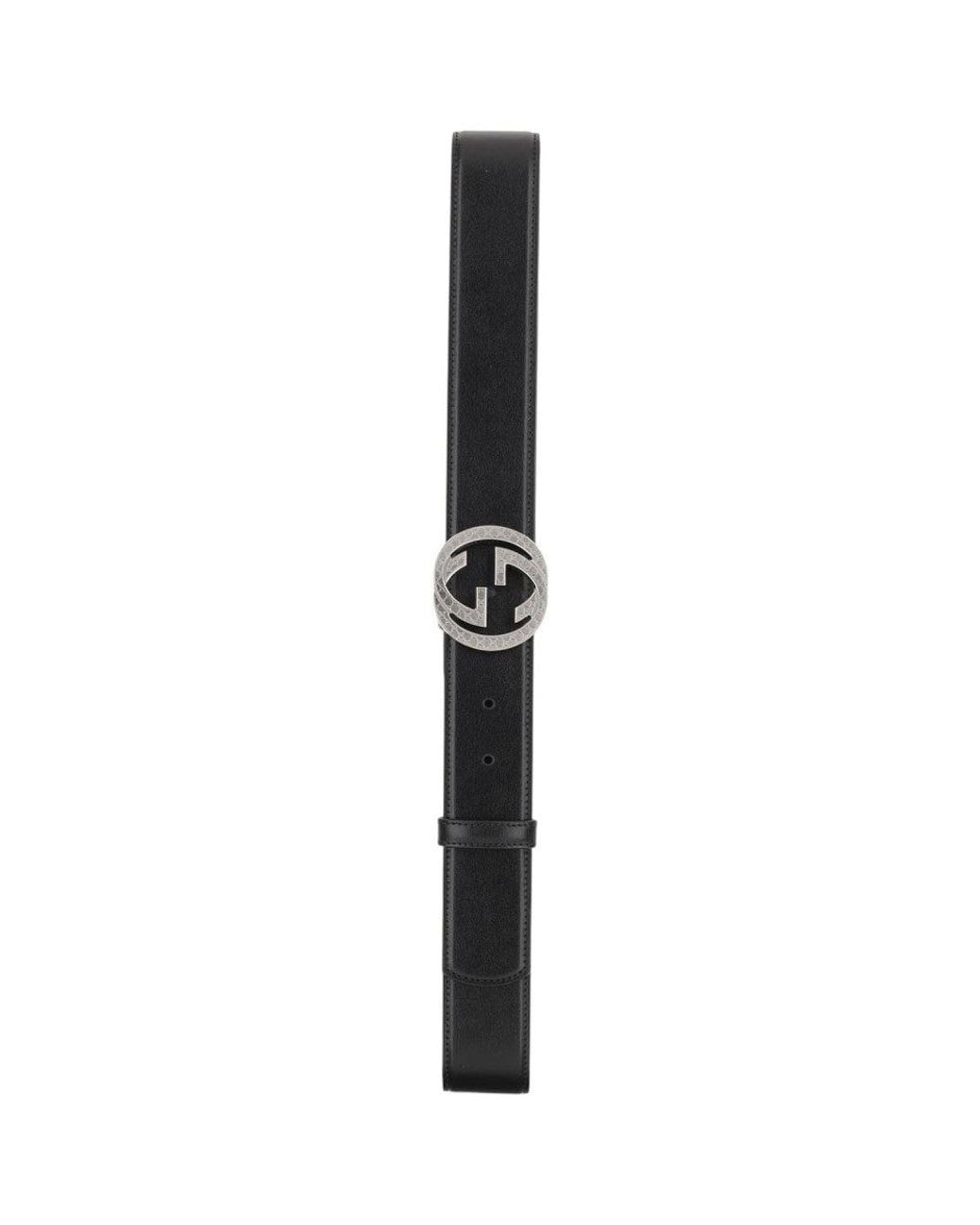 Gucci Black Gg Logo Buckle Belt for men
