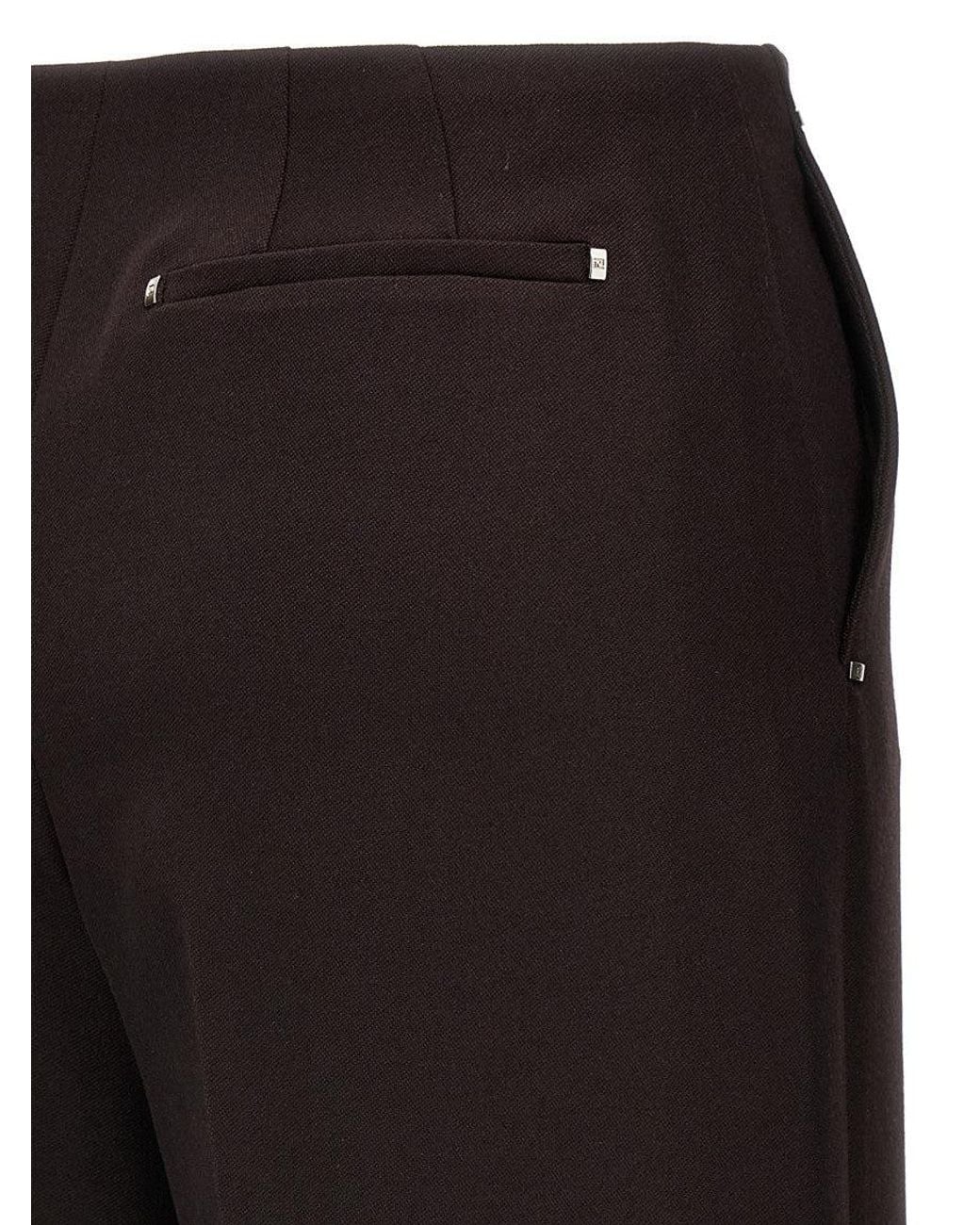 Fendi Black Dark Wide Leg Pant