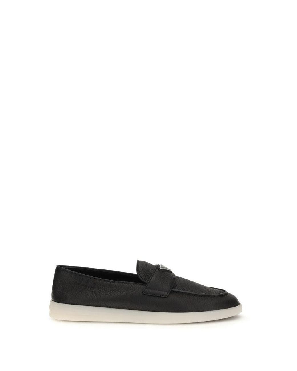 Prada Black Logo Classic Loafers for men