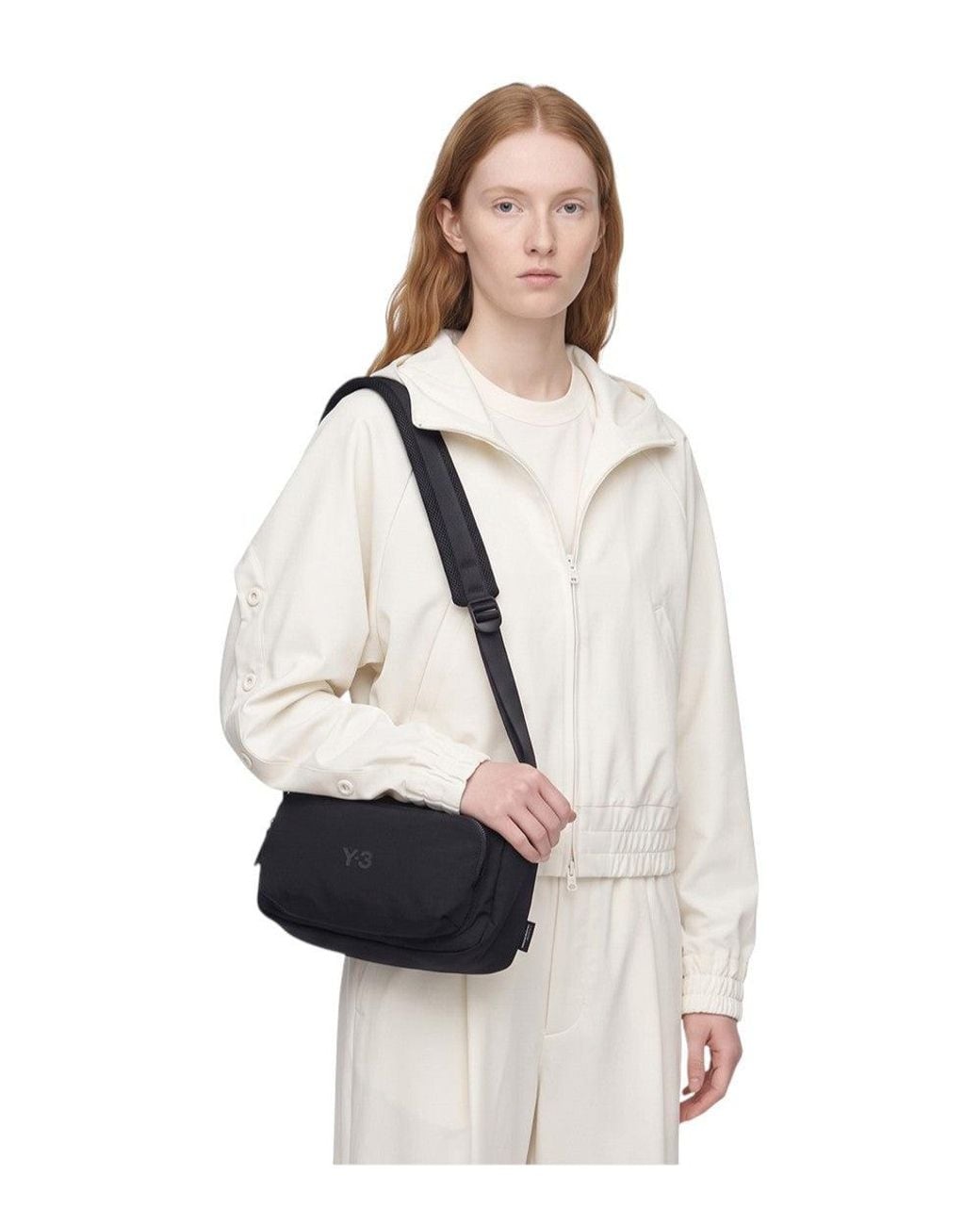 Y-3 Black Logo Crossbody Bag for men