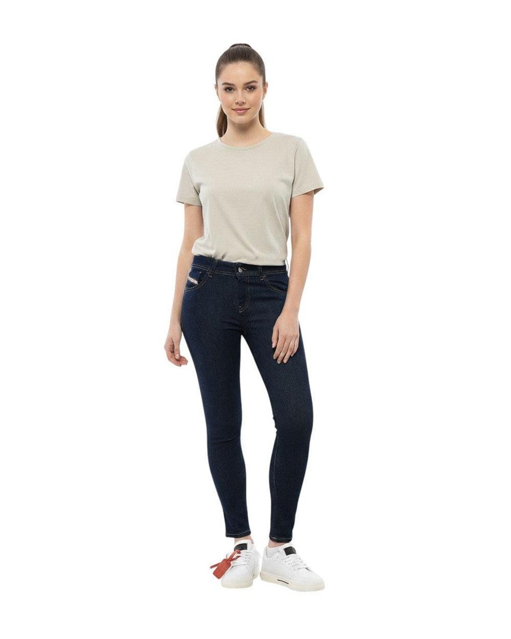 DIESEL Blue Skinny Mid Rise Jeans