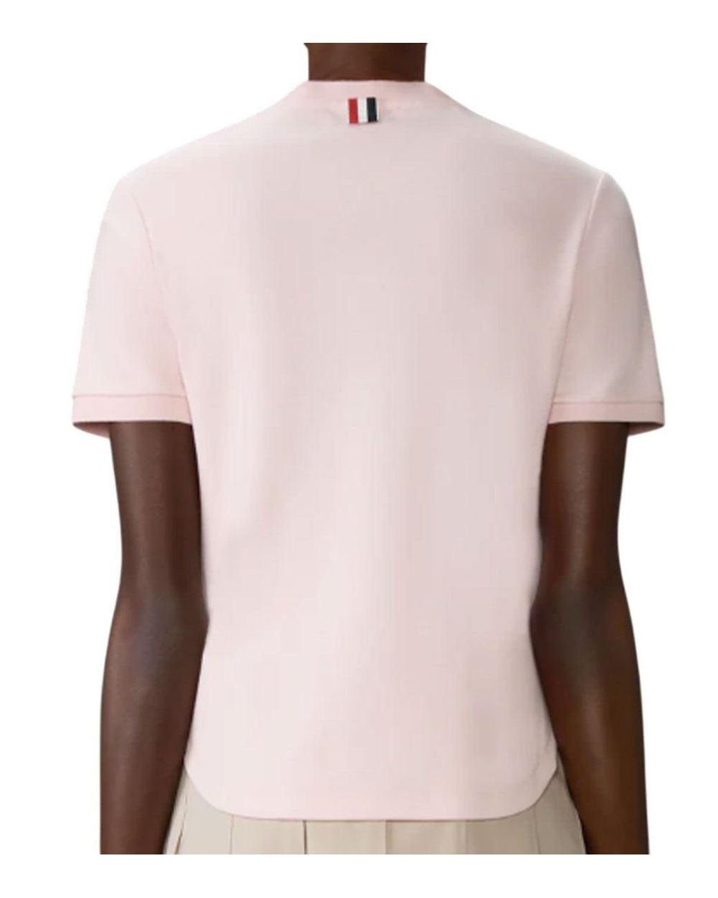 Thom Browne Pink Logo Crew Neck T-Shirt