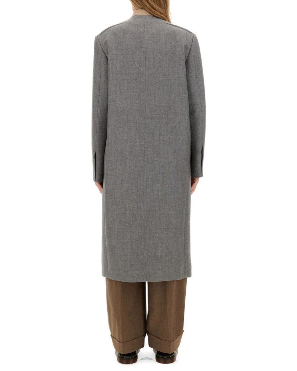 Moschino Gray Tailored Wool Coat