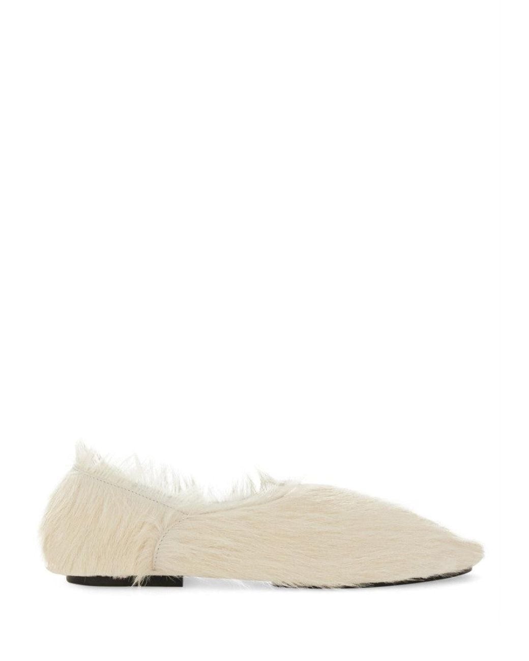 Jil Sander Natural Low Leather Slippers For