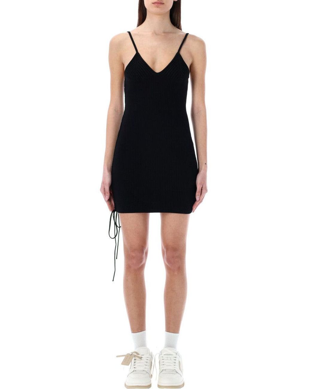 Off-White c/o Virgil Abloh Black V Neck Mini Dress