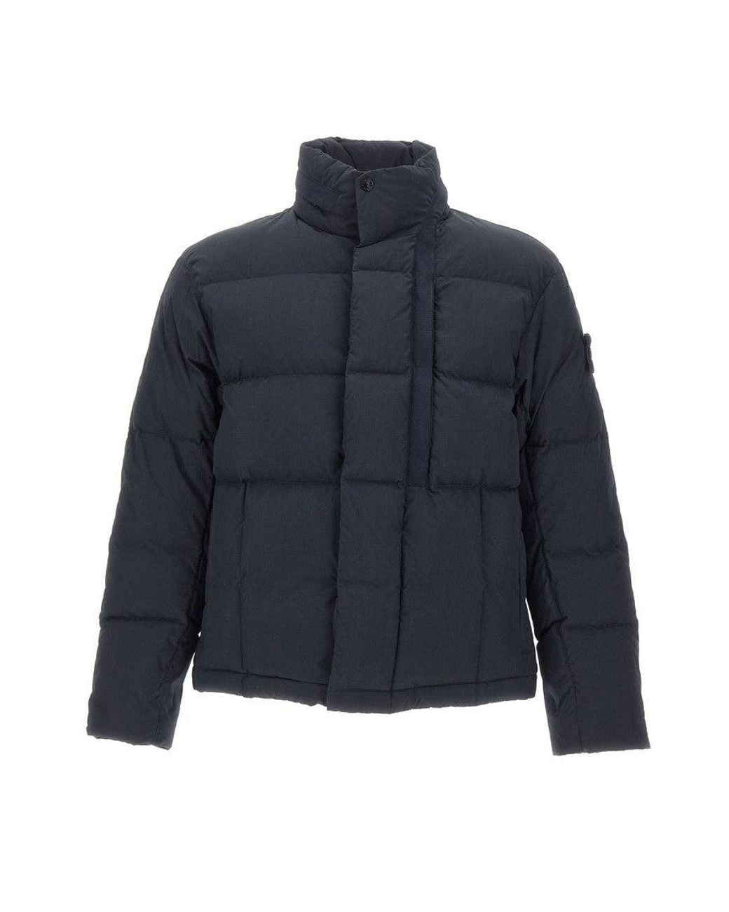 Stone Island Blue Quilted Down Jacket for men