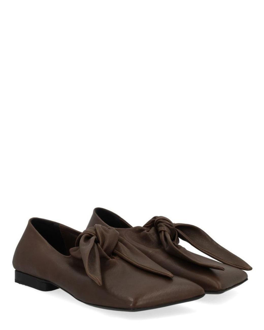 Uma Wang Brown Knot Leather Loafers