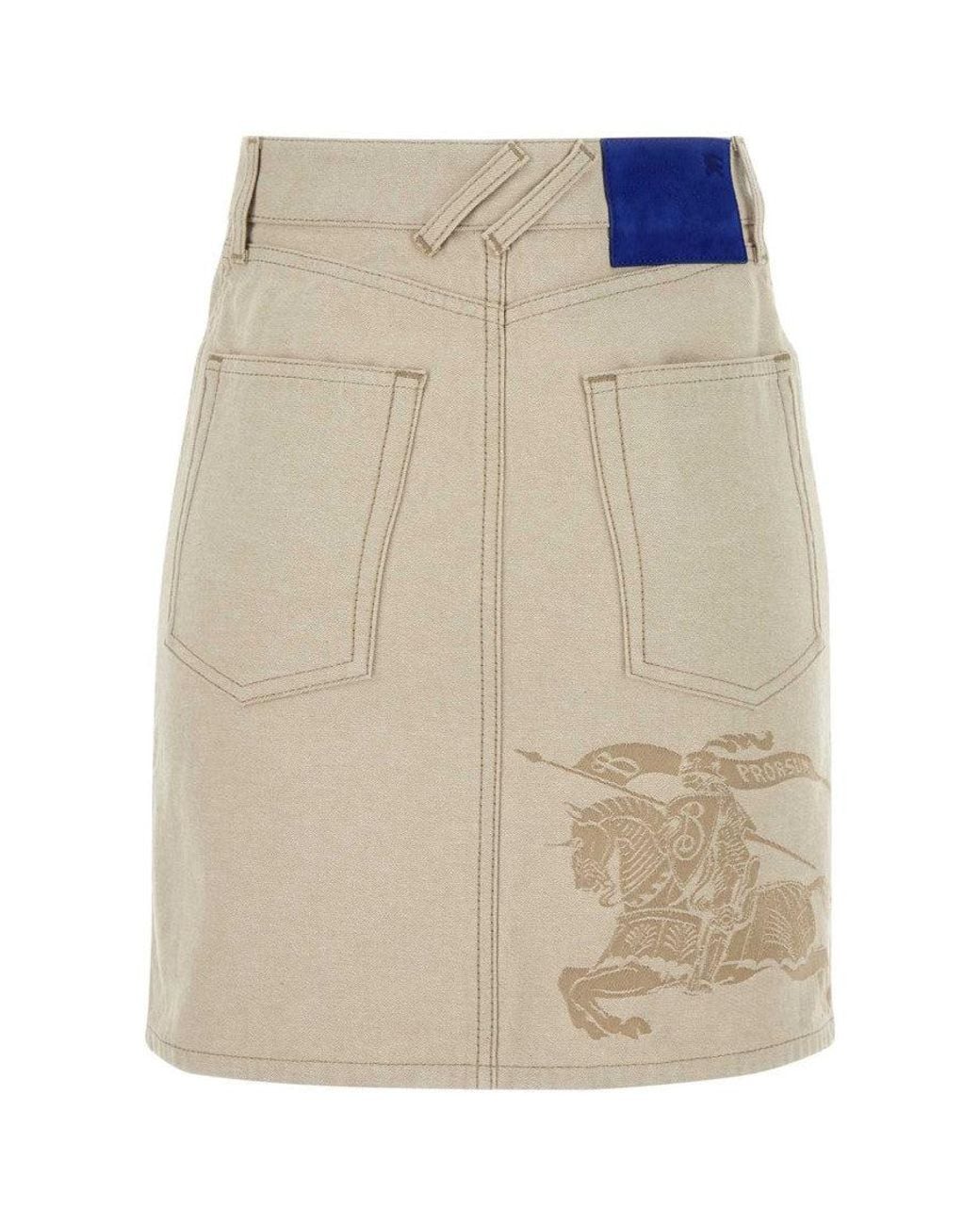 Burberry Natural Sand Denim Mini Skirt
