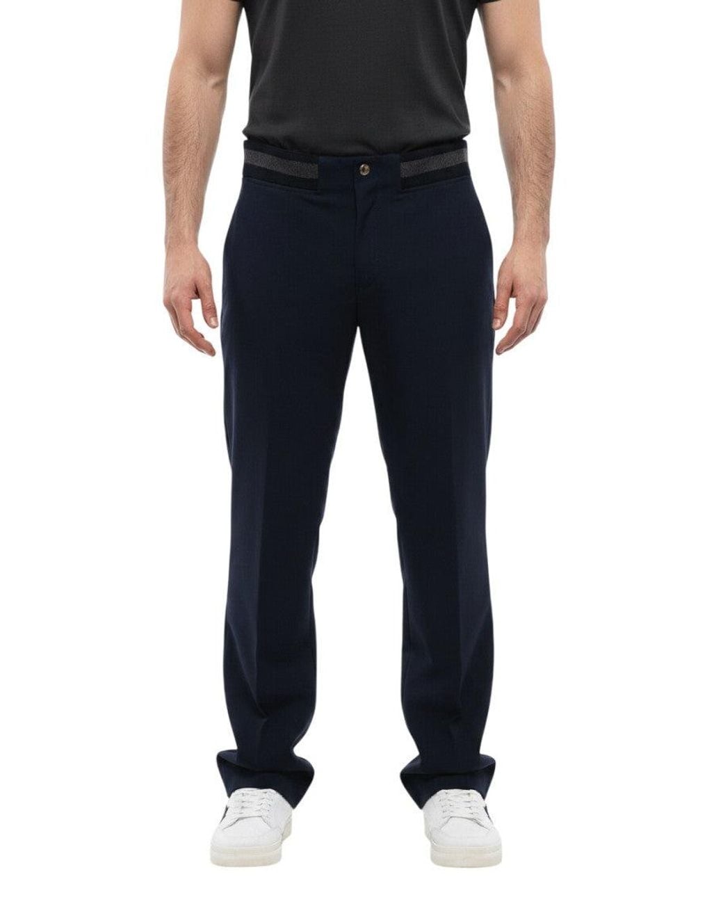 Off-White c/o Virgil Abloh Black Straight Mid Rise Trousers for men
