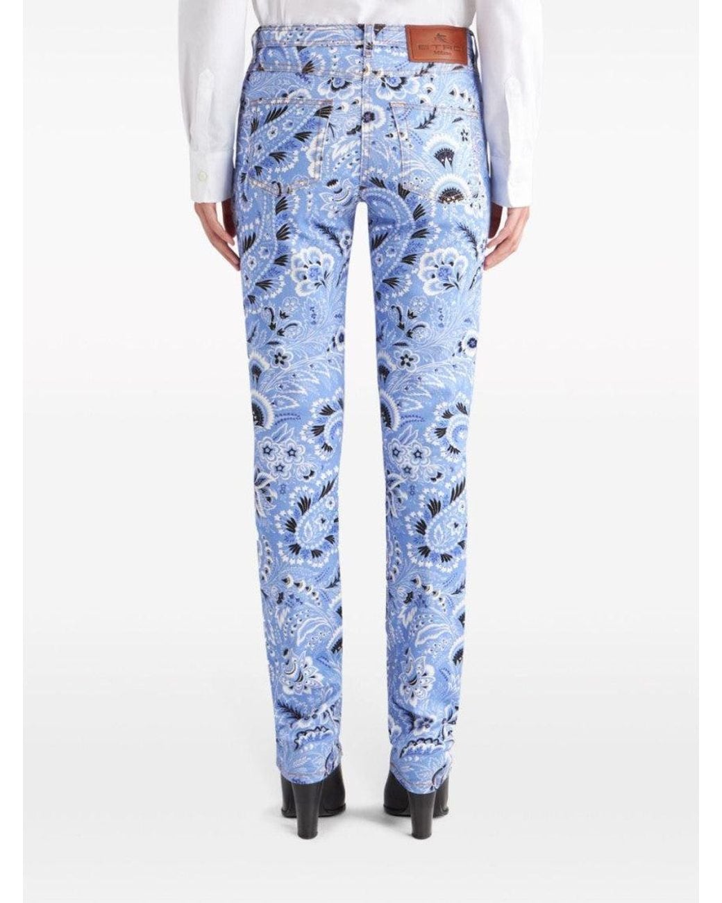 Etro Blue Sky Printed Denim Jeans