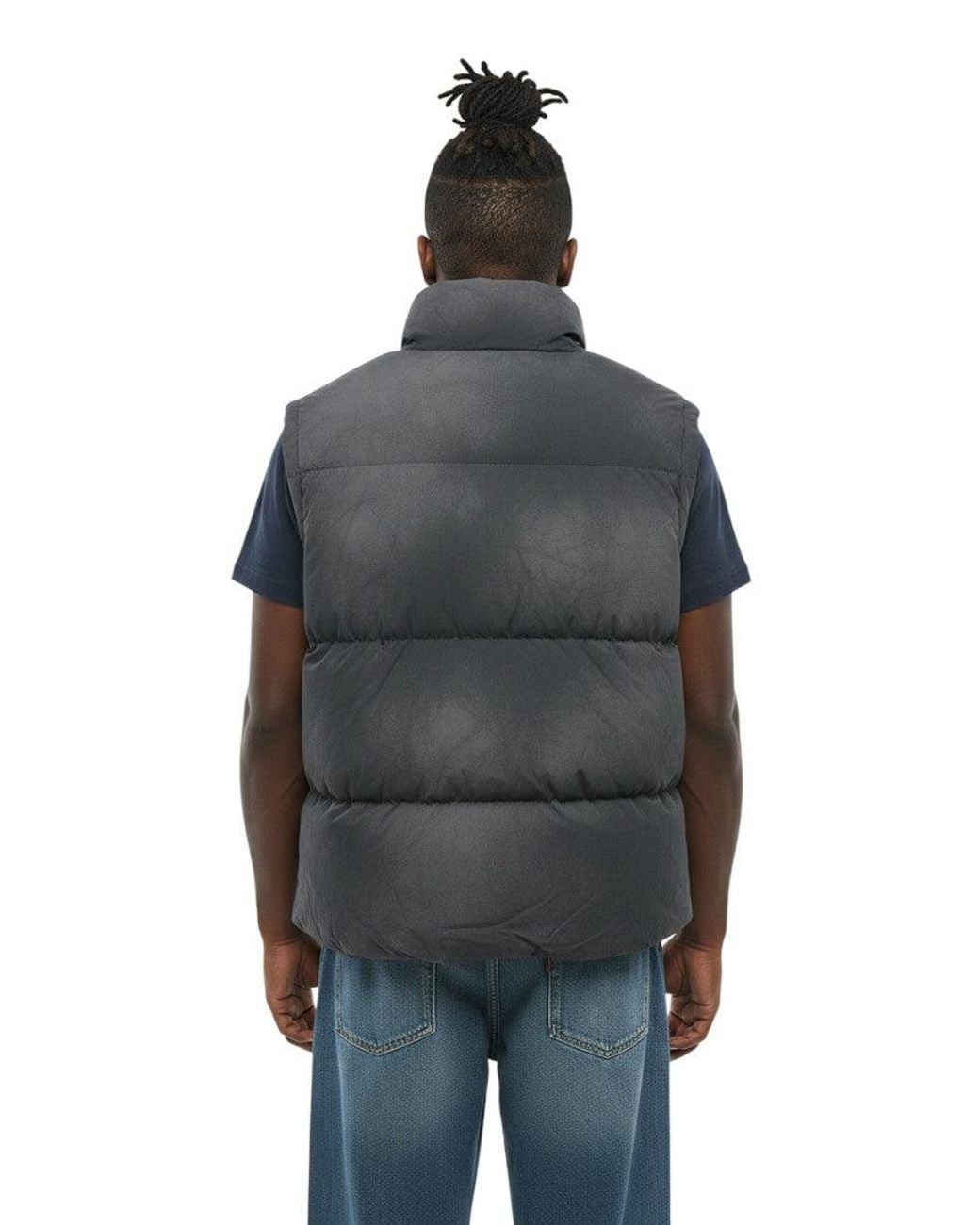 DIESEL Gray Sleeveless Down Jacket for men