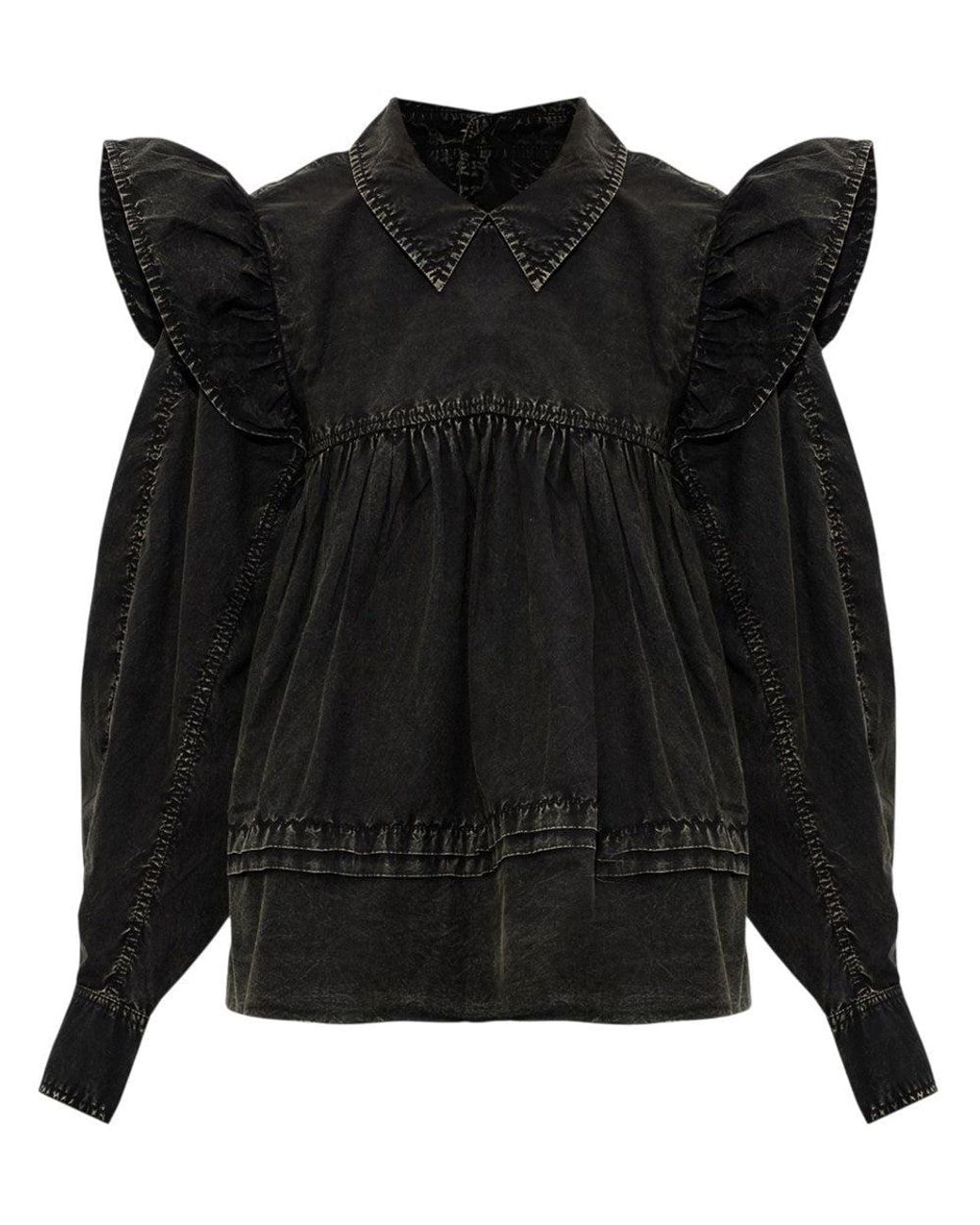 Ganni Black Regular Solid Top