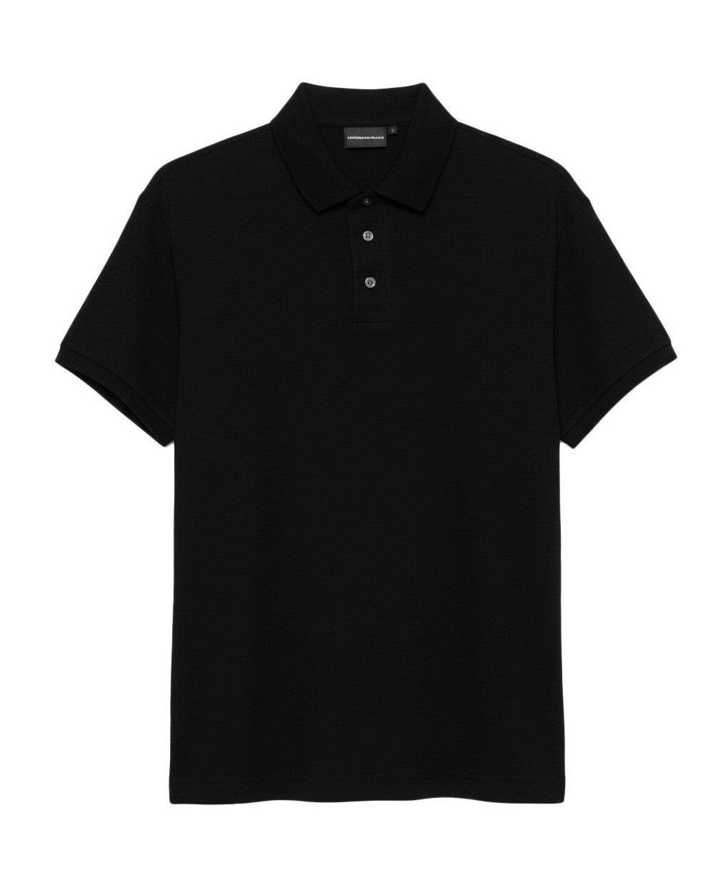 Emporio Armani Black Shirt Collar Polo for men