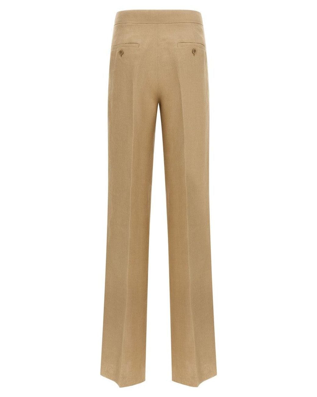 Max Mara Natural Regular Flat Front Pants