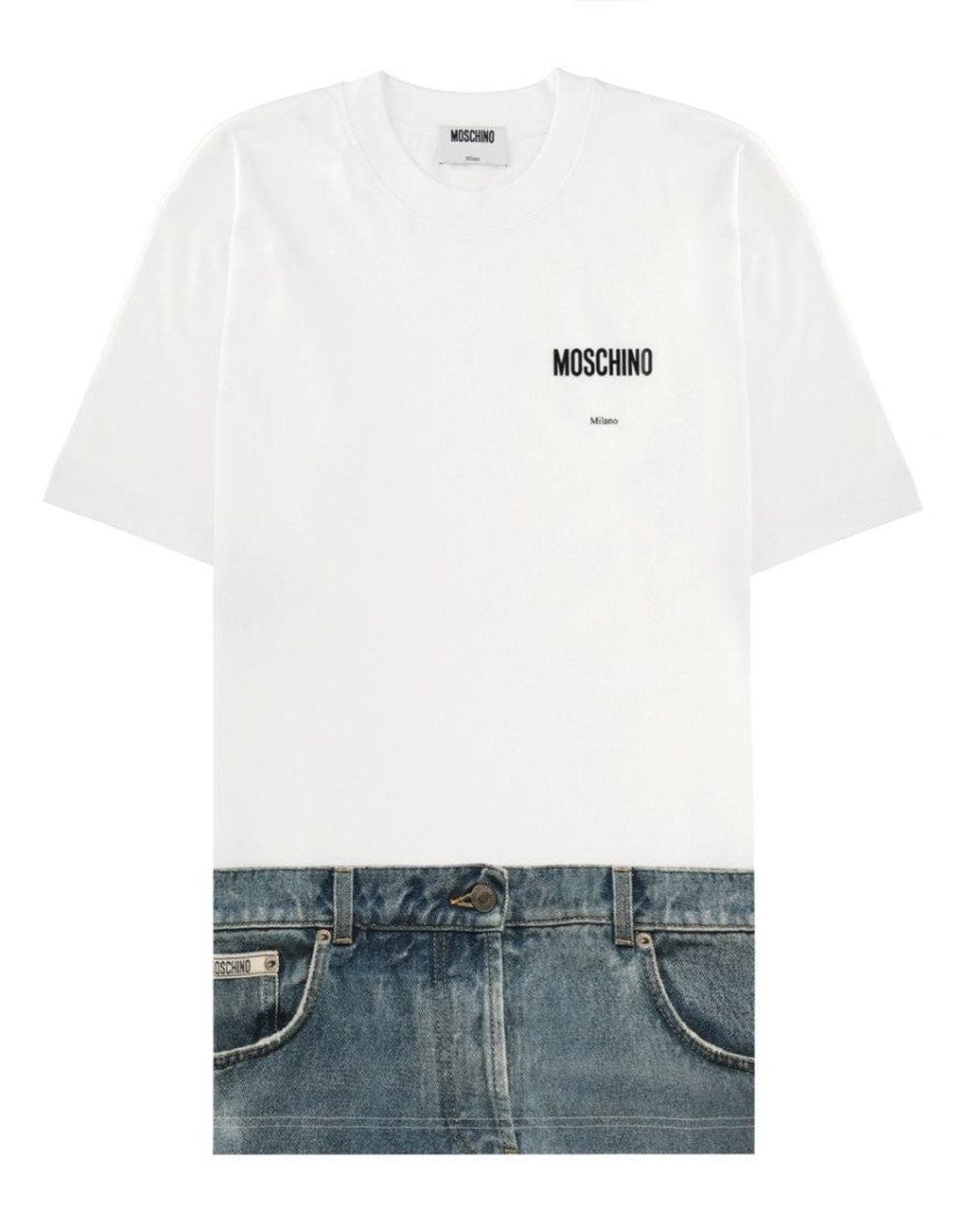 Moschino White Logo Crew Neck T-Shirt