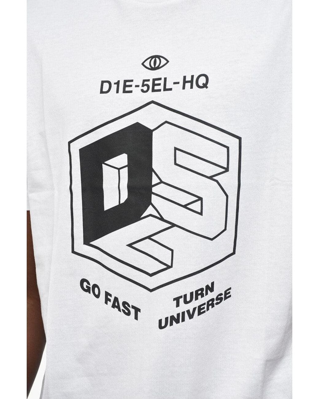 DIESEL White Graphic Print T-Shirt for men