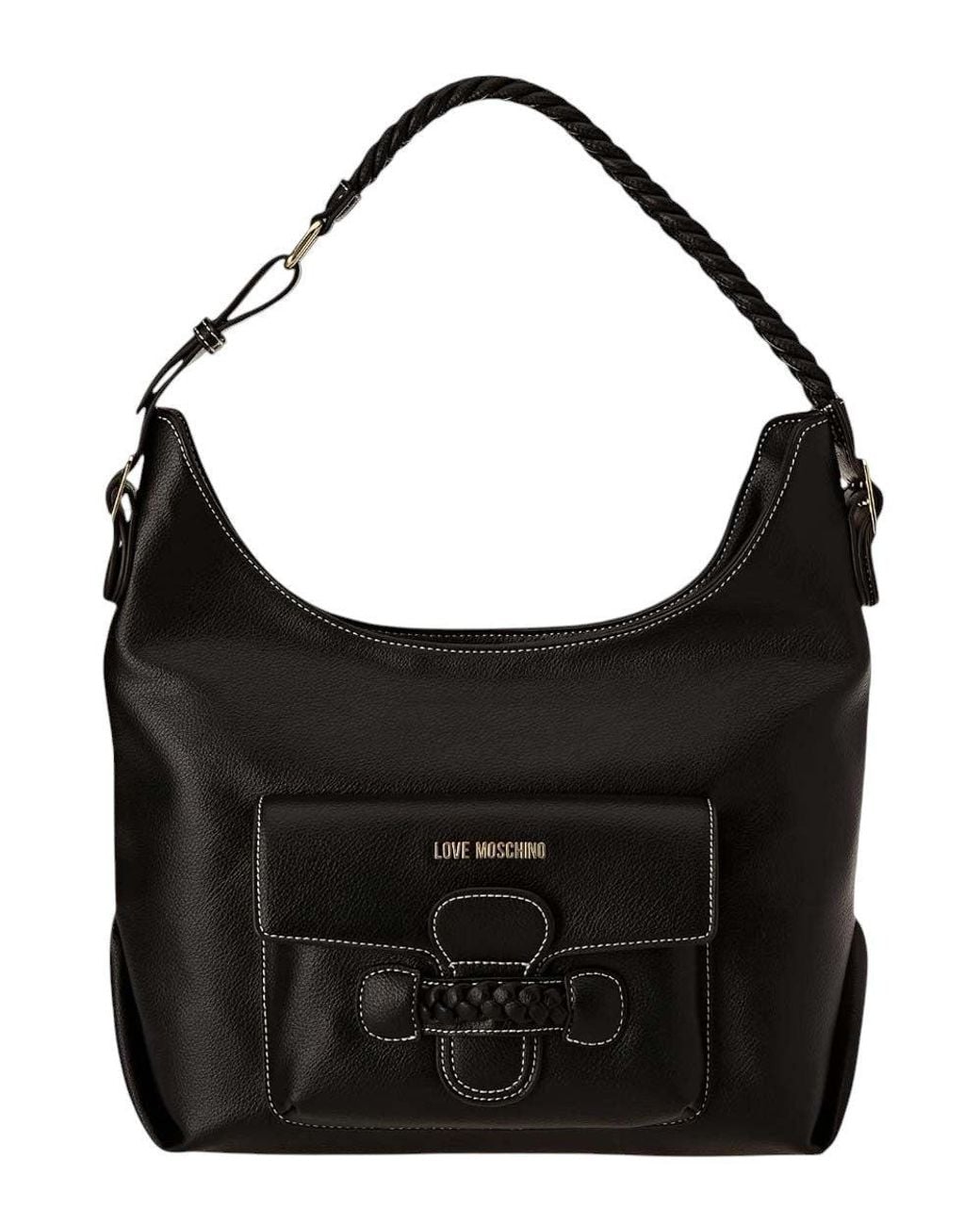 Love Moschino Black Logo Medium Shoulder Bag