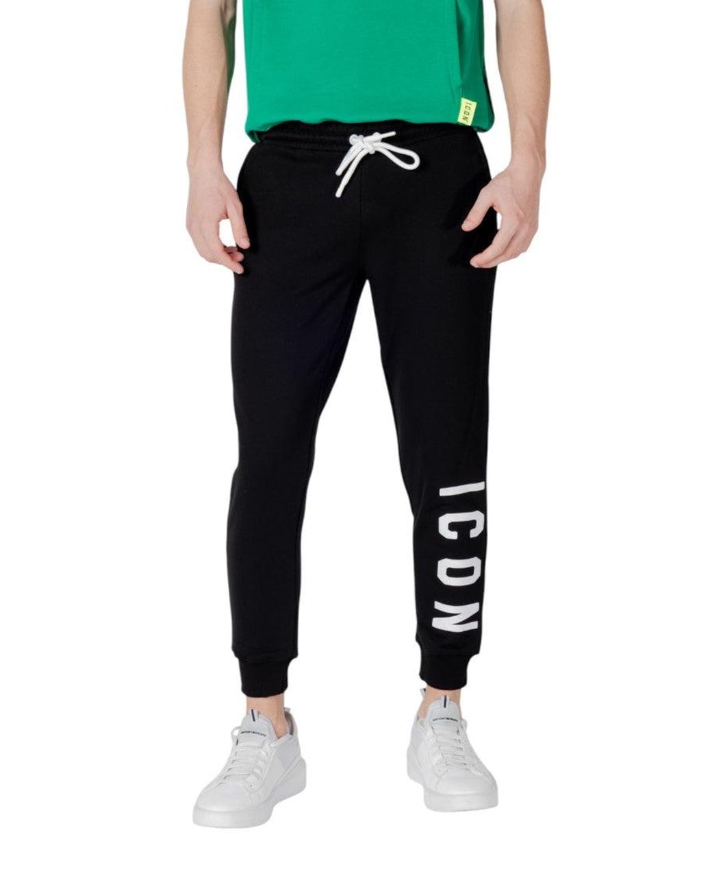 ICON DENIM Black Regular Joggers for men