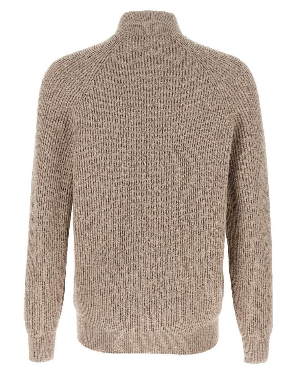 Brunello Cucinelli Brown Zip Cardigan for men