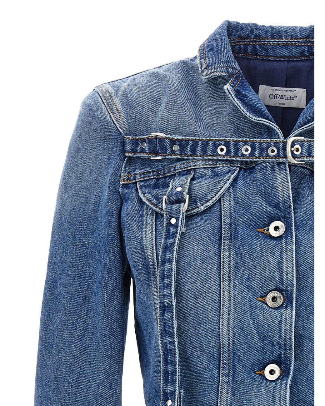 Off-White c/o Virgil Abloh Blue Cargo Crop Jacket