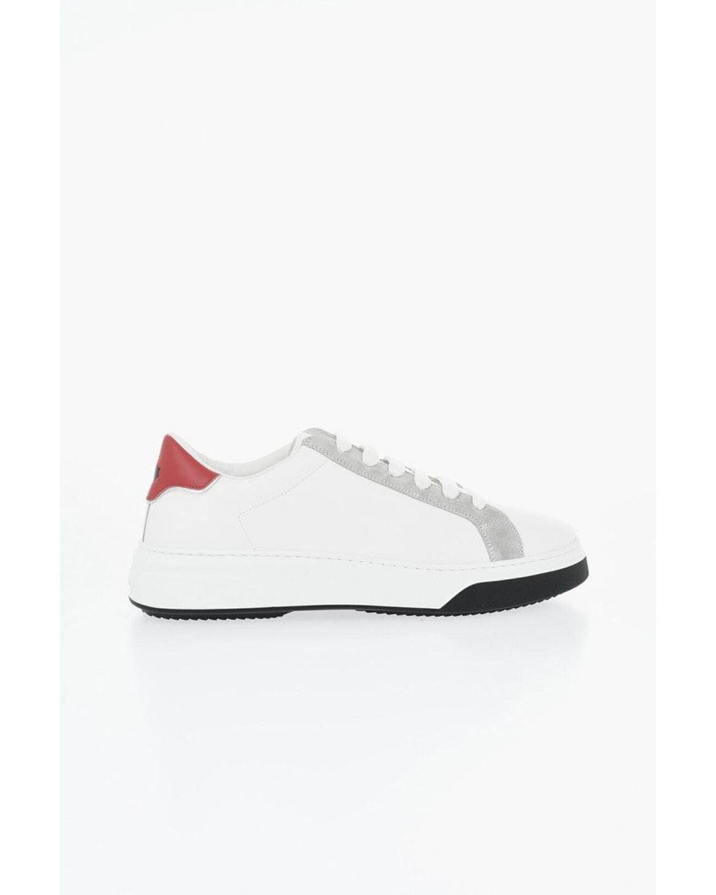DSquared² White Leather Low-Top Sneakers for men