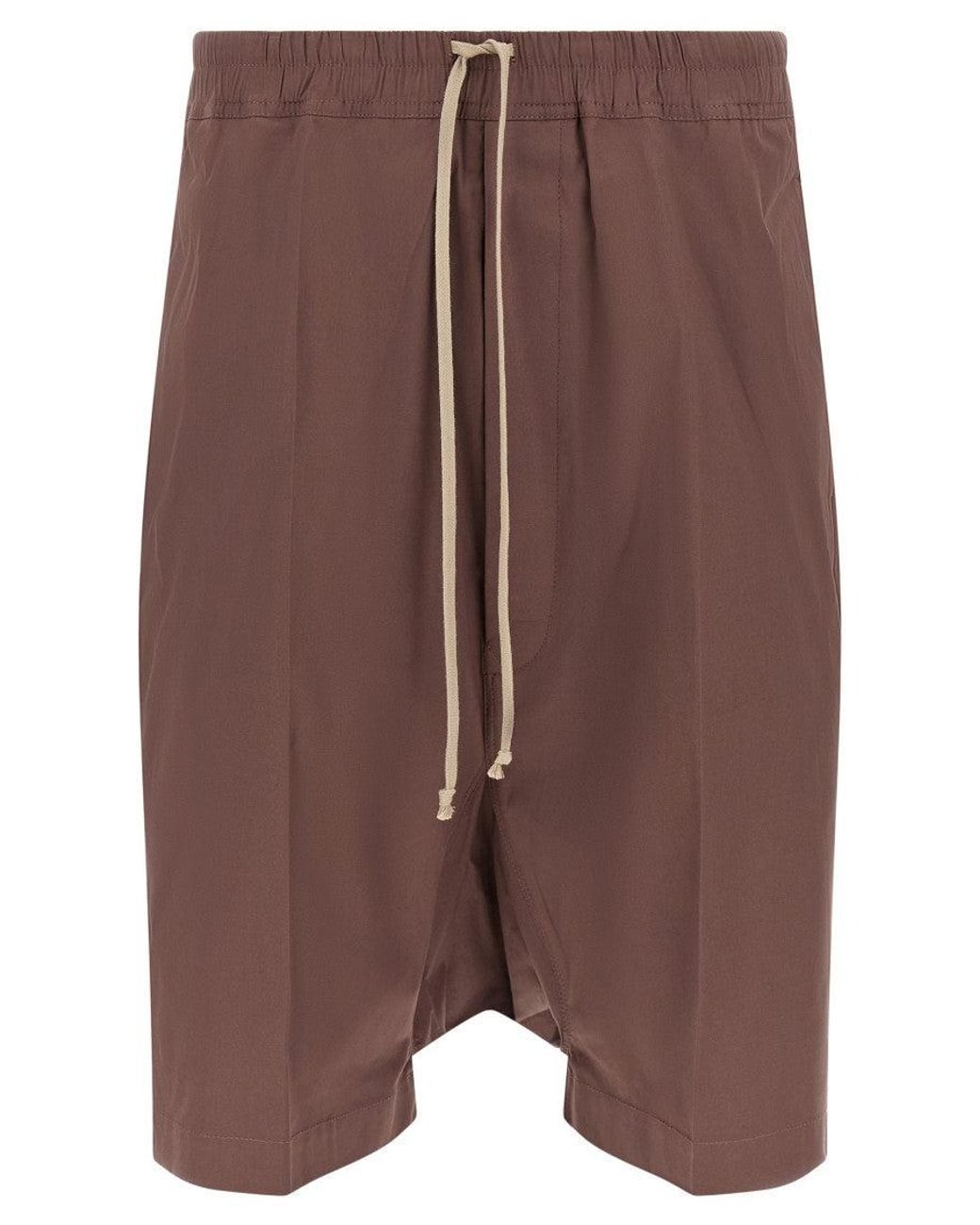 Rick Owens Brown Solid Bermuda Shorts for men