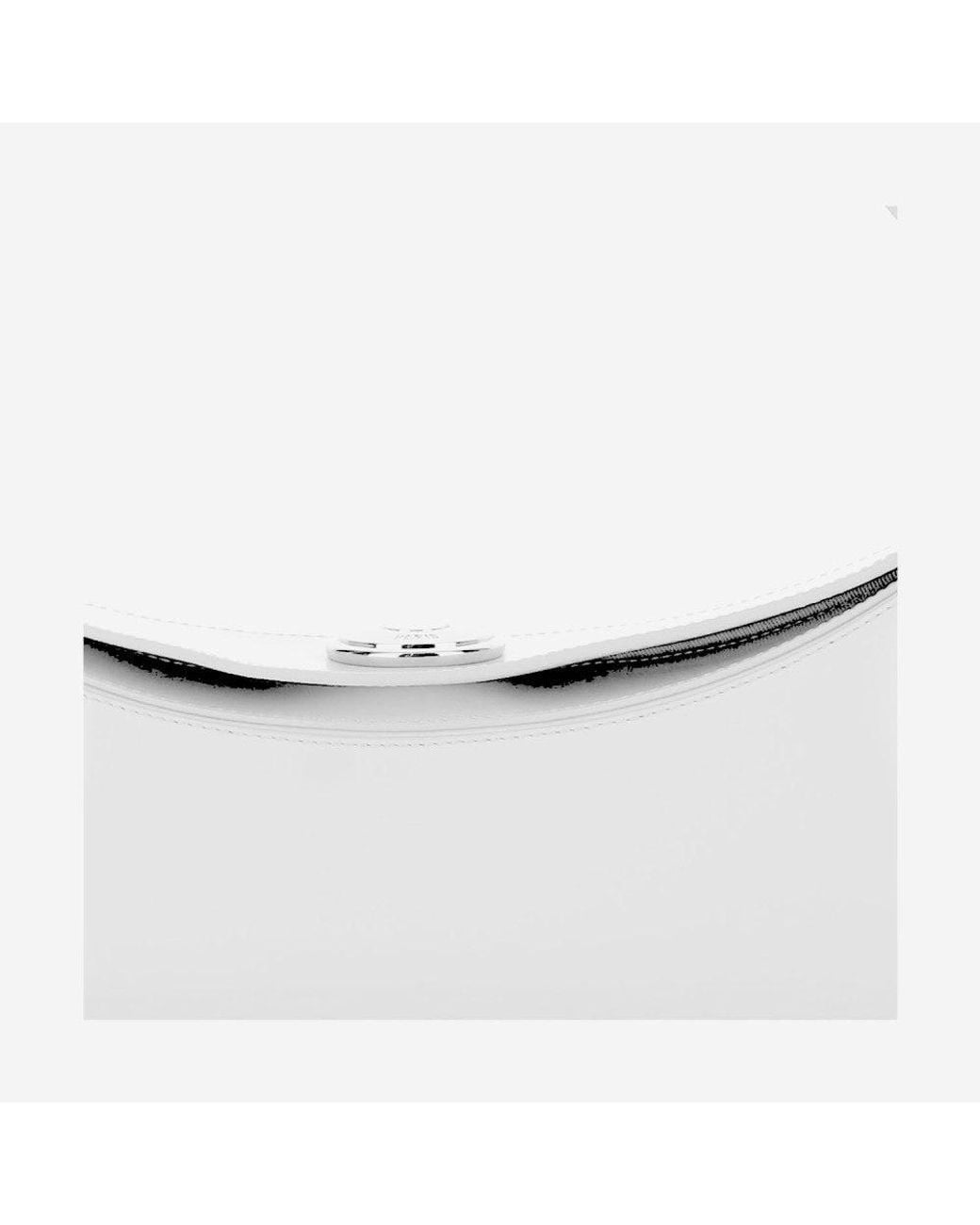 Jacquemus White Oval Calfskin Clutch Bag