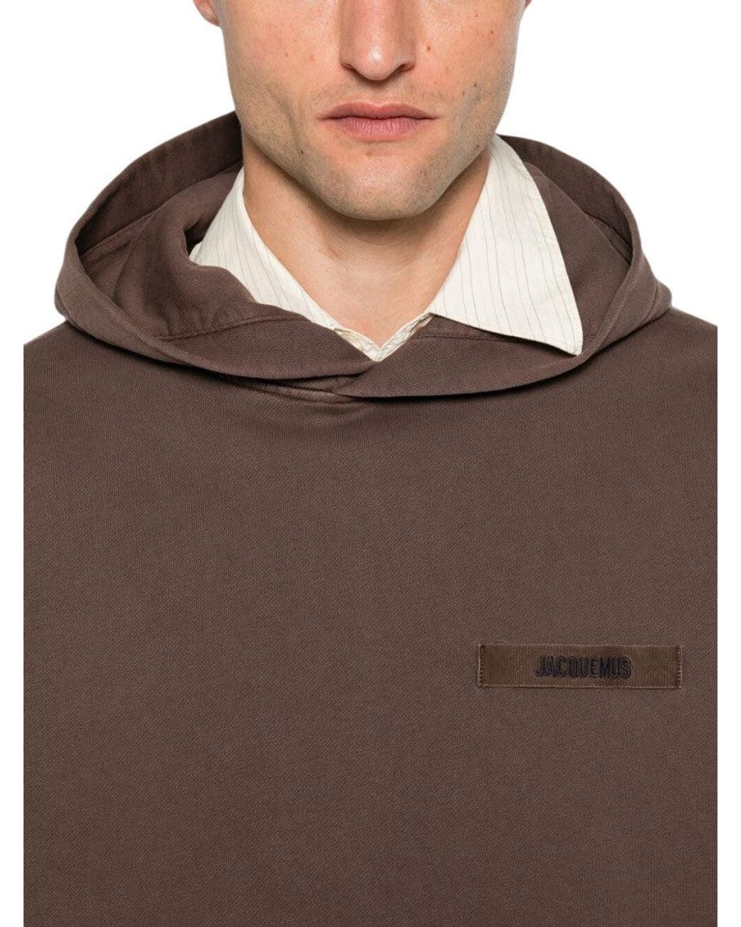 Jacquemus Brown Relaxed Logo Hoodie for men