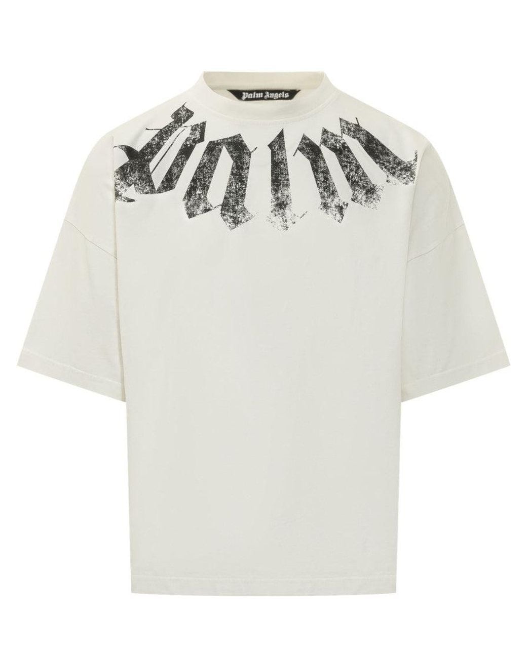 Palm Angels White Off Crew Neck T-Shirt for men