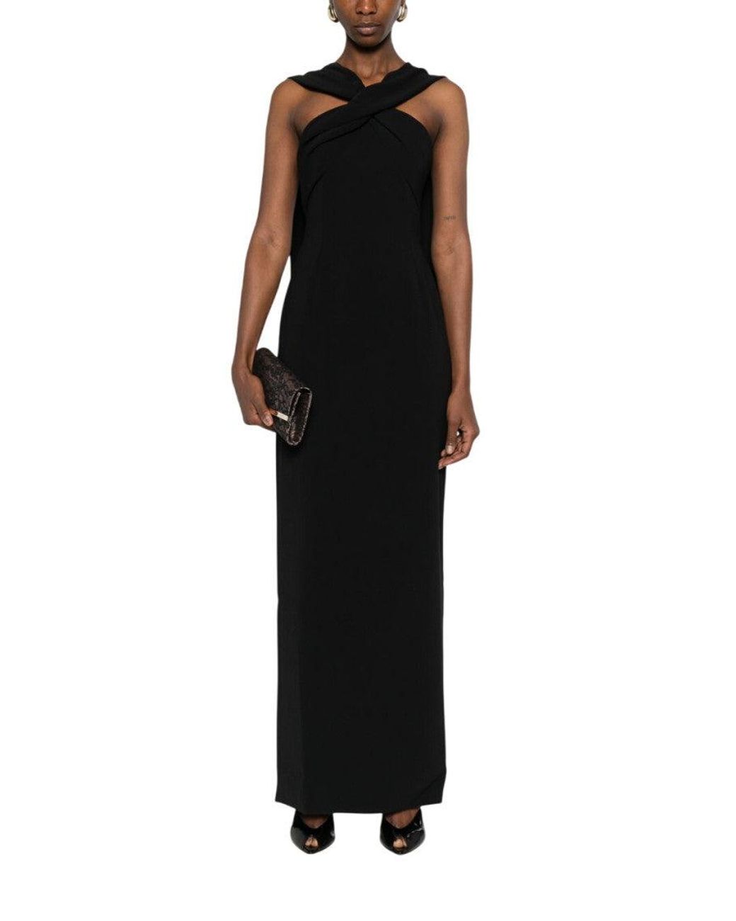 Solace London Black Rona Maxi Dress