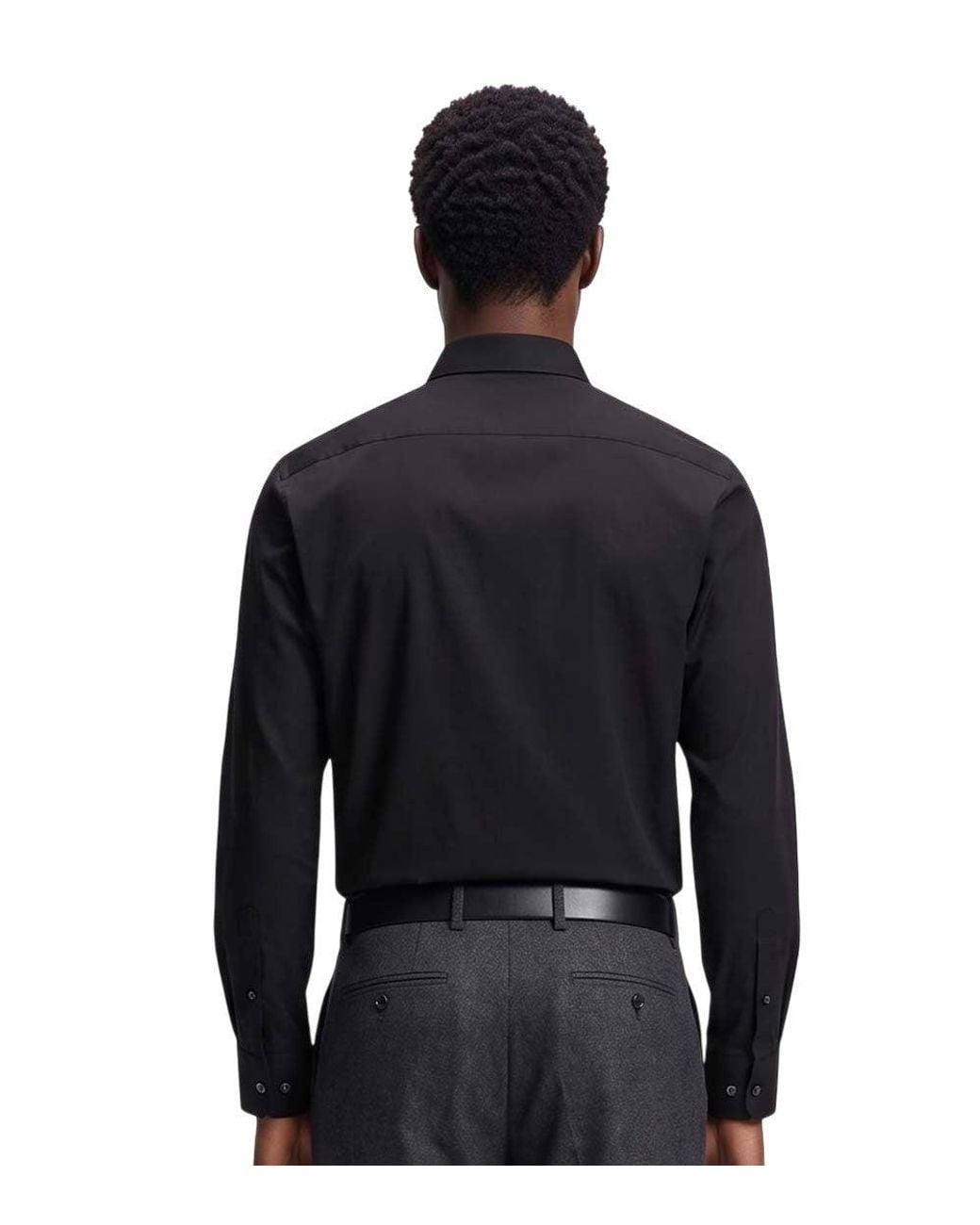 Boss Blue Regular Solid Shirts for men