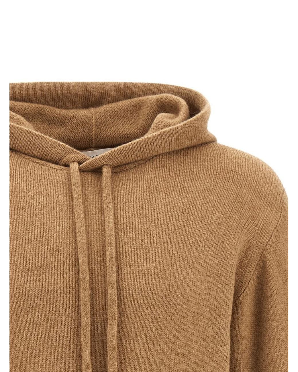 Roberto Collina Brown Wool Blend Hoodie for men