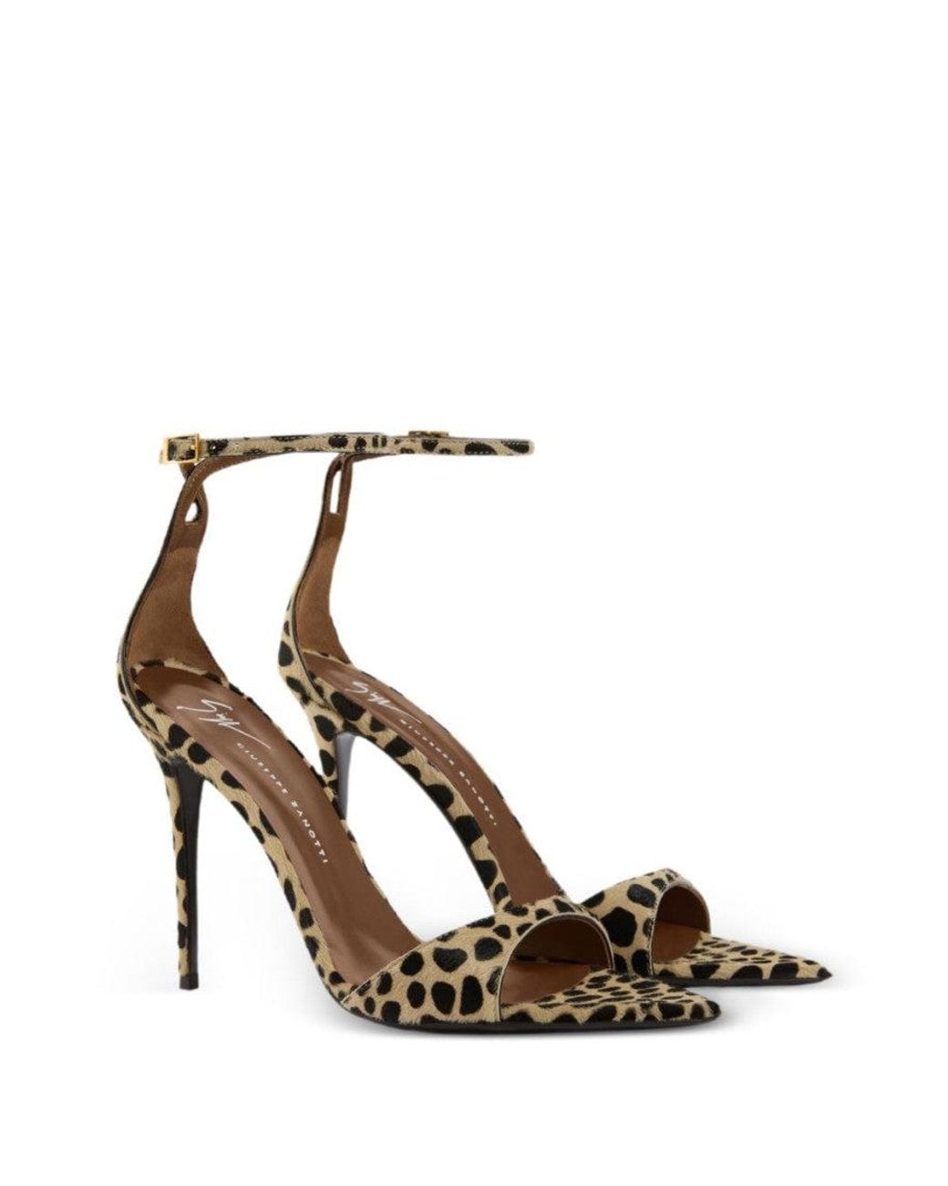 Giuseppe Zanotti Metallic Print Ankle Strap Heels