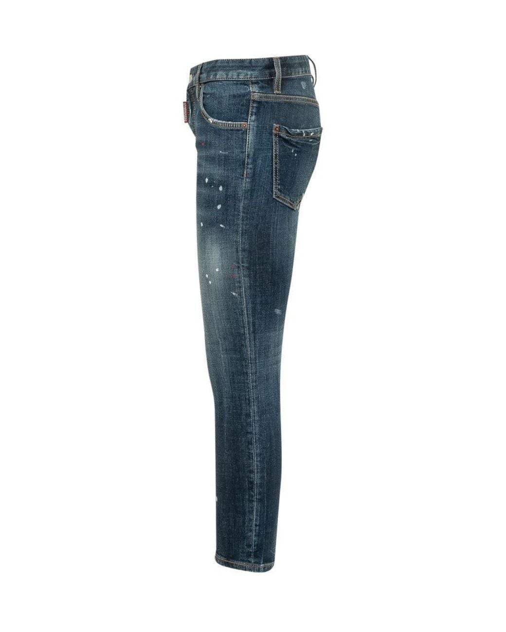 DSquared² Blue Skinny Mid Rise Jeans