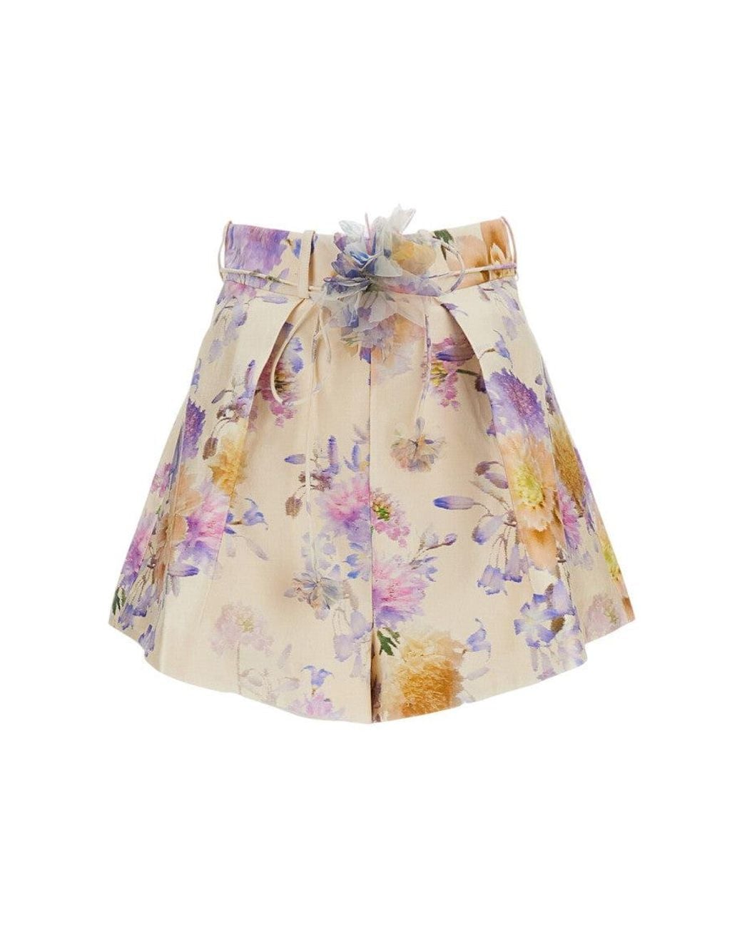 Zimmermann Natural Floral Shorts
