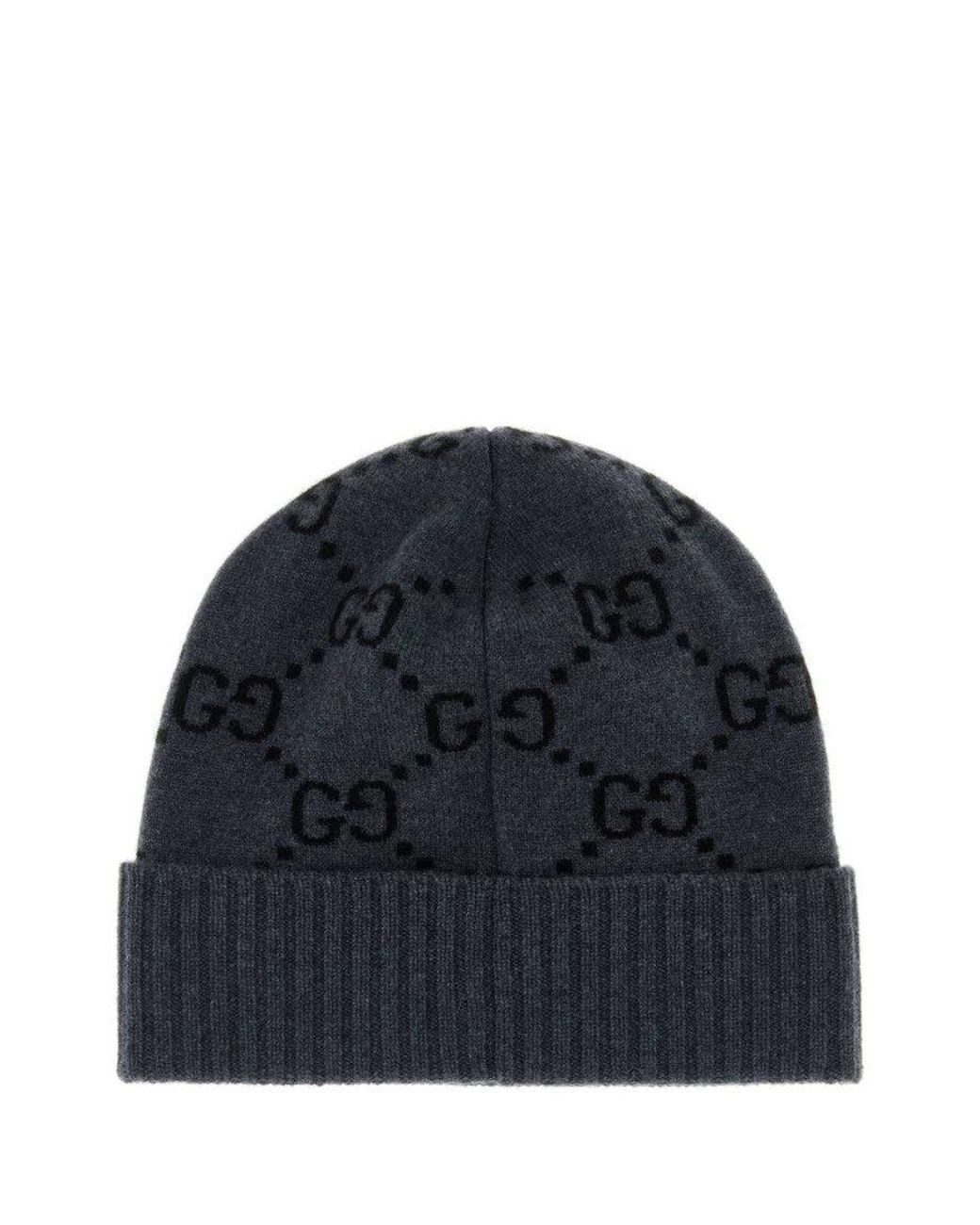Gucci Blue Gg Logo Beanies Hat for men